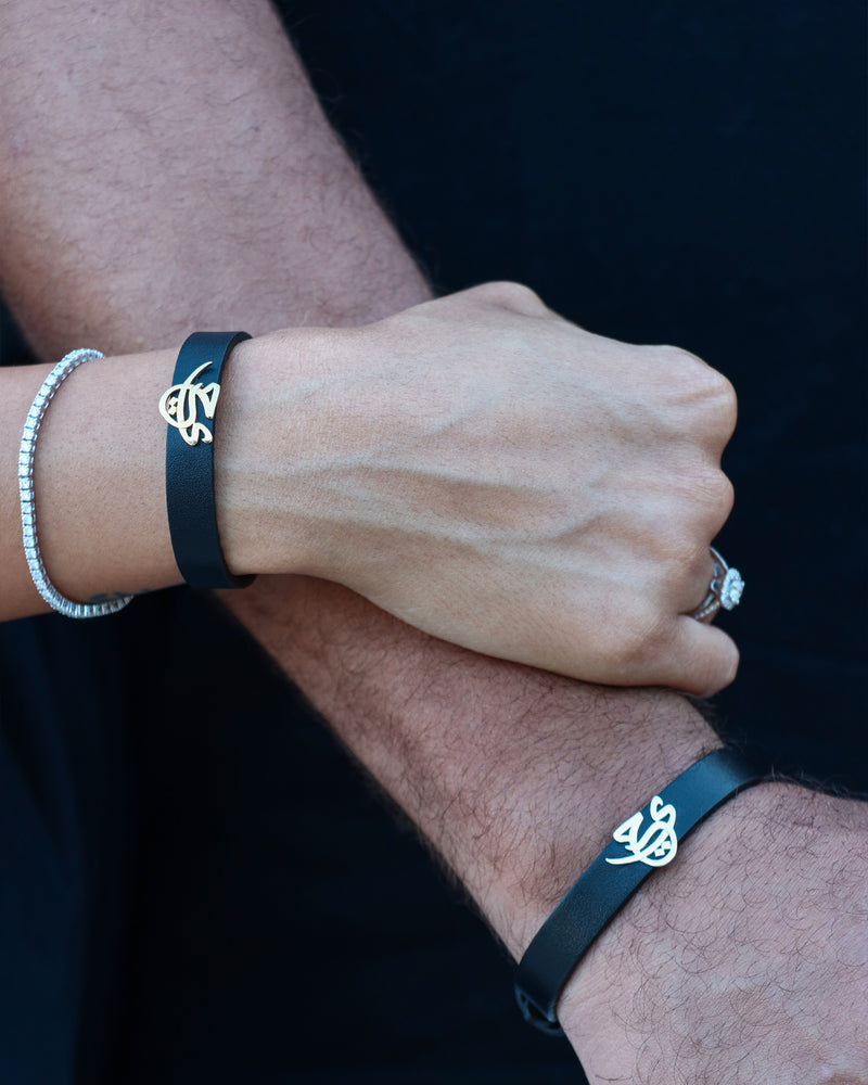 Leather Bracelet - Italian Silver