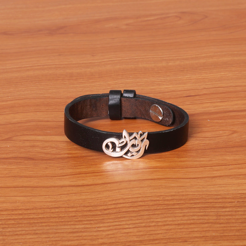 Leather Bracelet - Italian Silver