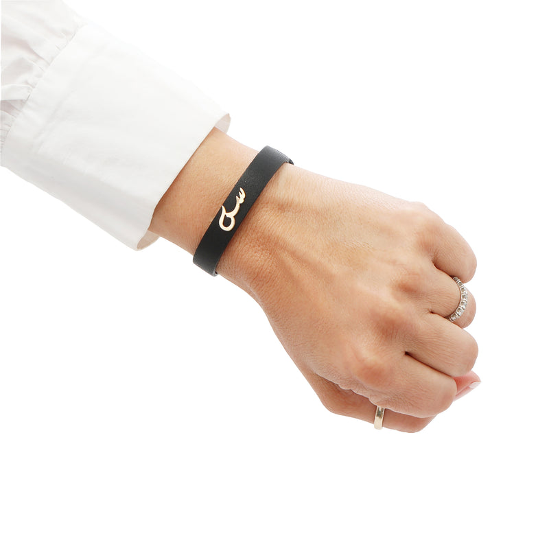 Leather Bracelet - Italian Silver